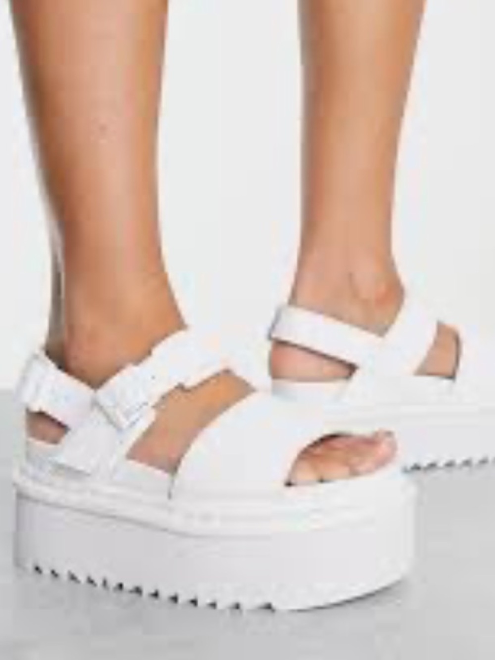 Dr. Martens White Platform Sandals with Chunky Soles